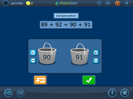 Math – Second Grade – Addition with a Compensation Strategy Using a Manipulative with Counters