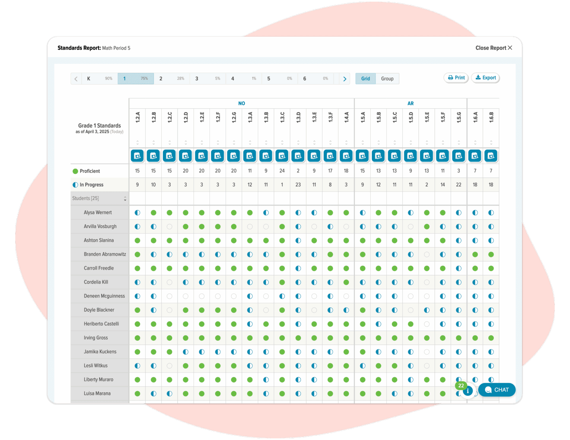 TX Classroom Standards Gr 1 MP5 coral block
