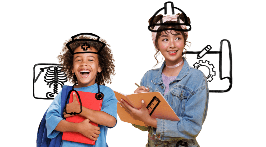 students with math career doodles