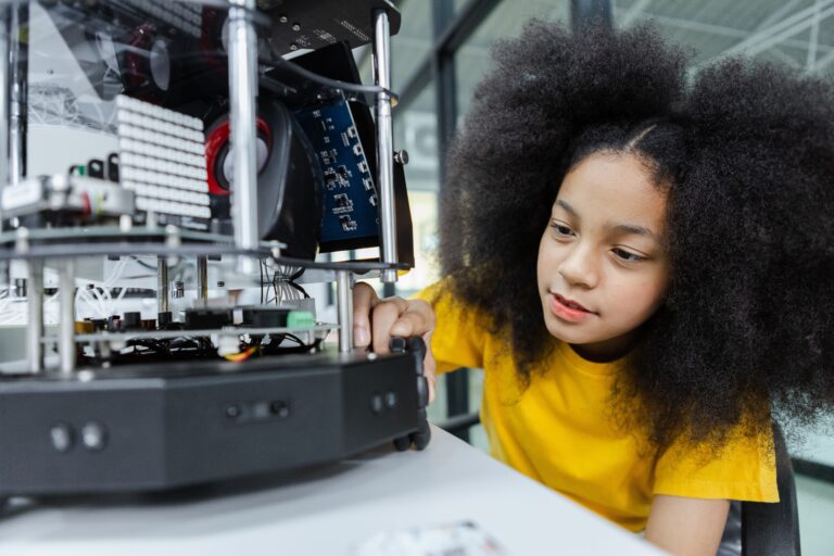 Middle School Girl with Engineering Project