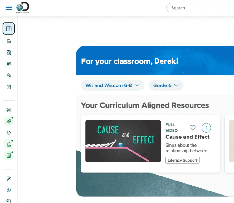 Curriculum-Aligned Resources in Experience Closeup