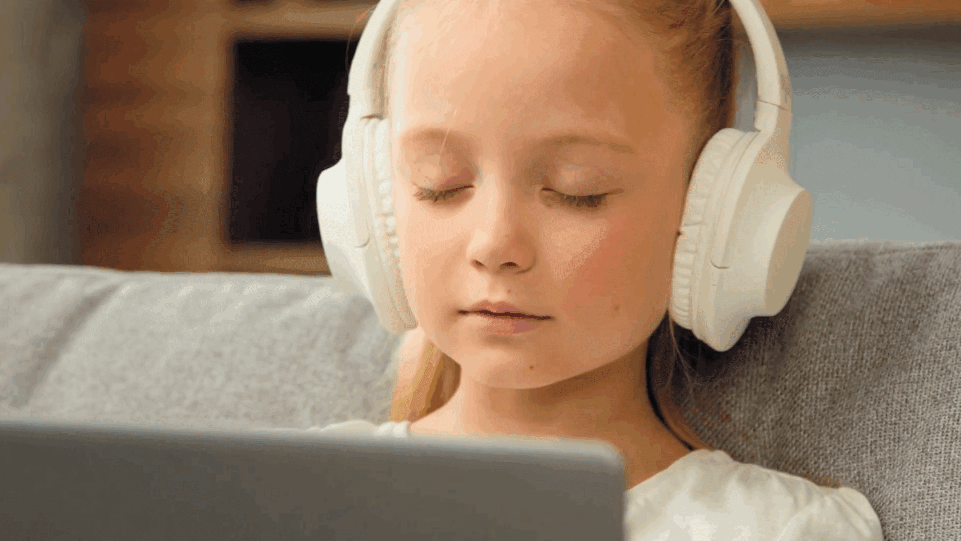 Elementary Student with Headphones
