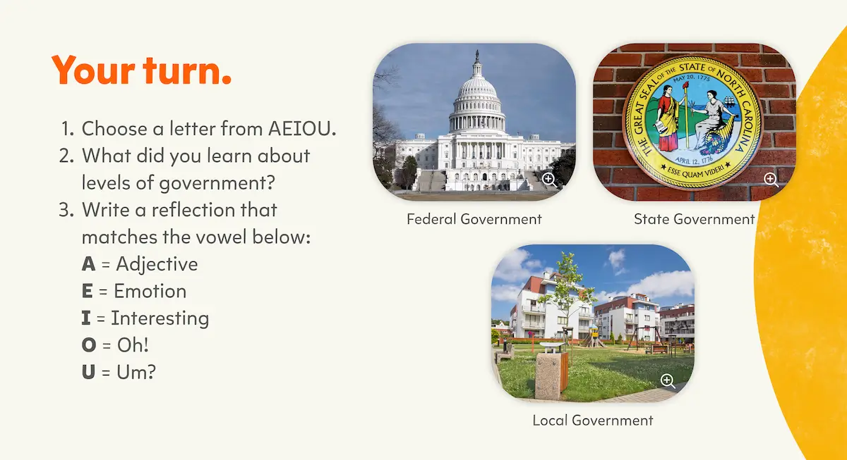 de ss essentials 2 3 Slide 13 Your turn AEIOU