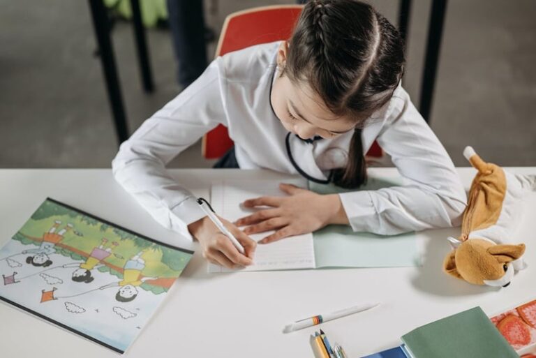 girl working on math problems min