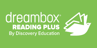 de reading plus solid white green bg logo