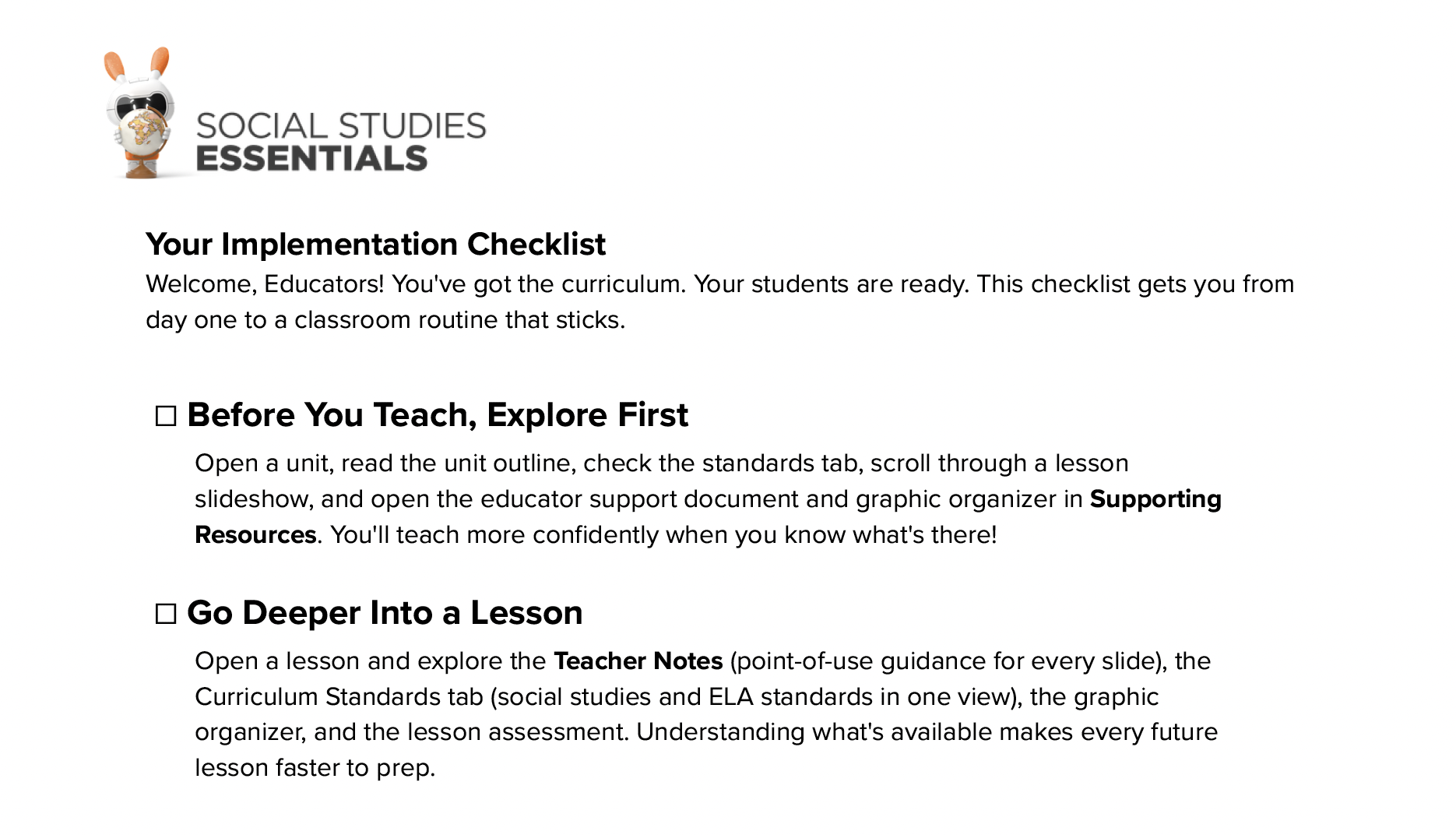 Image SSE Teacher Implementation Checklist