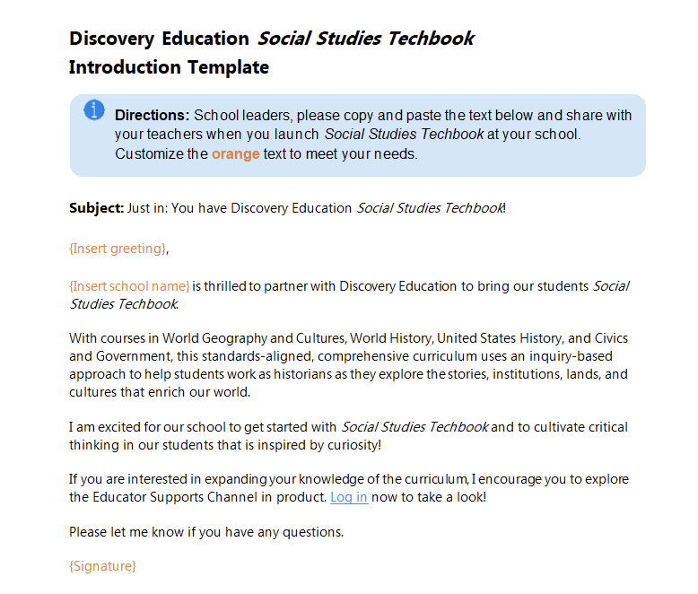 sstb intro email template