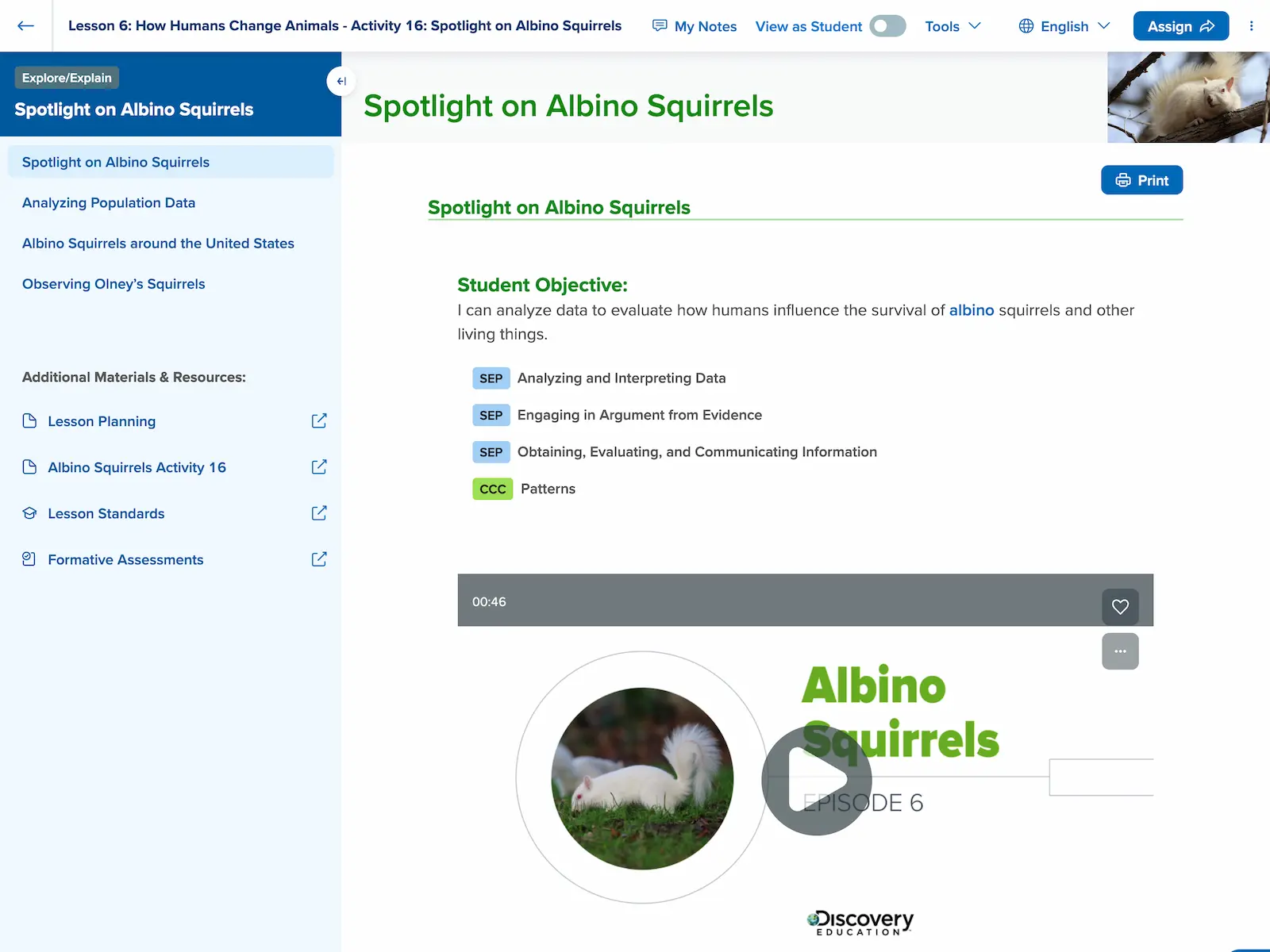 de science techbook middle school lesson 6 how humans change animals screenshot