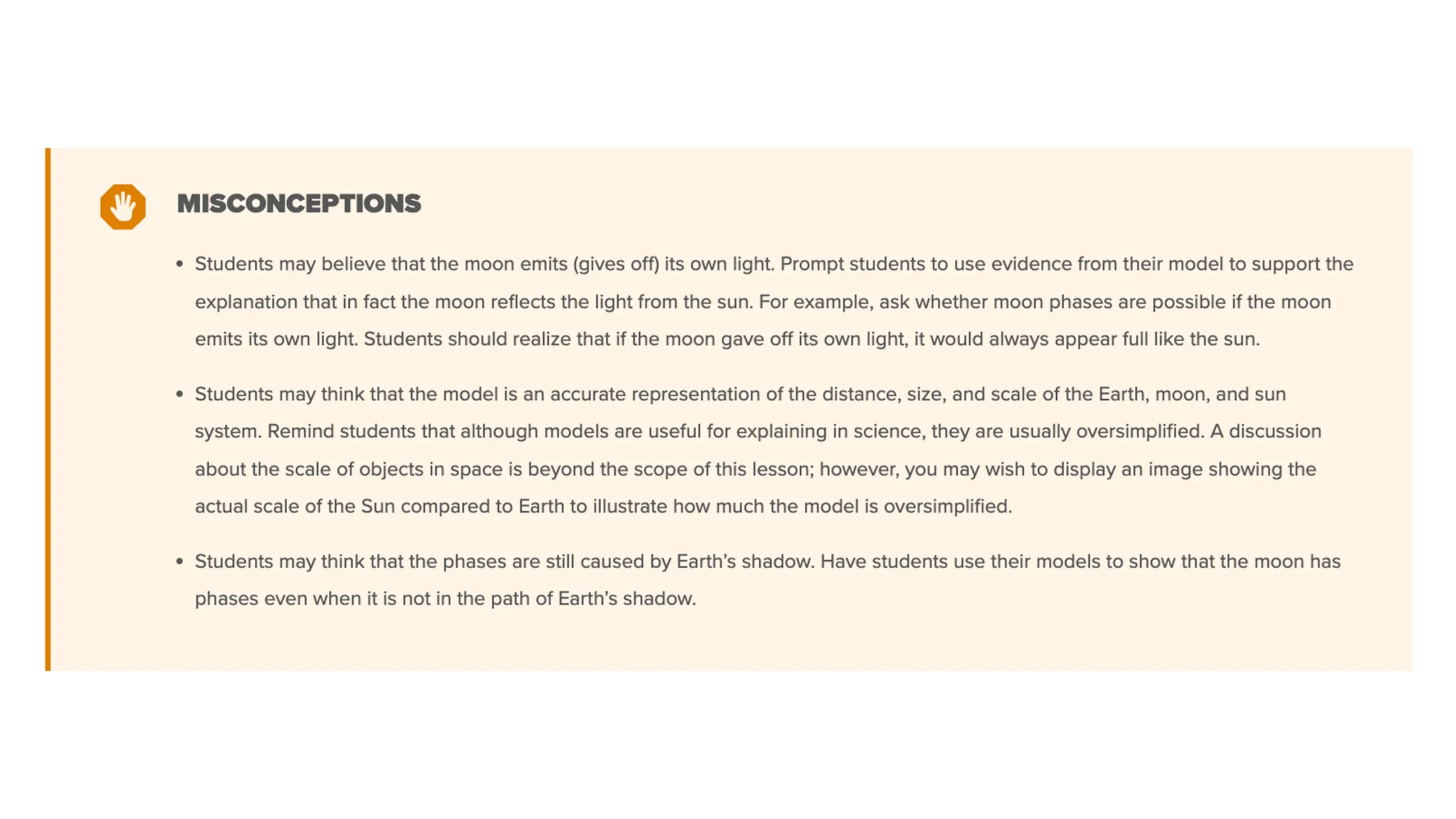 Science Techbook misconceptions teacher support